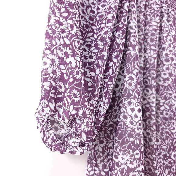 LOFT Floral Off-Shoulder Blouse Medium - Picture 4 of 10